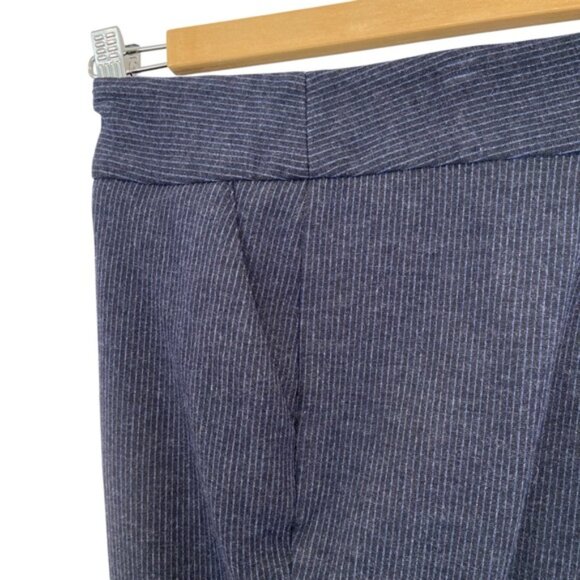 Iris Setlakwe dress trousers pants blue pinstripes wool blend flattering size 10 - Picture 5 of 12